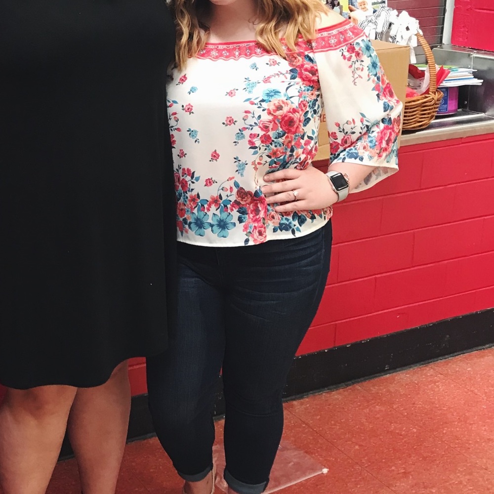 Apricot Lane off the shoulder floral top